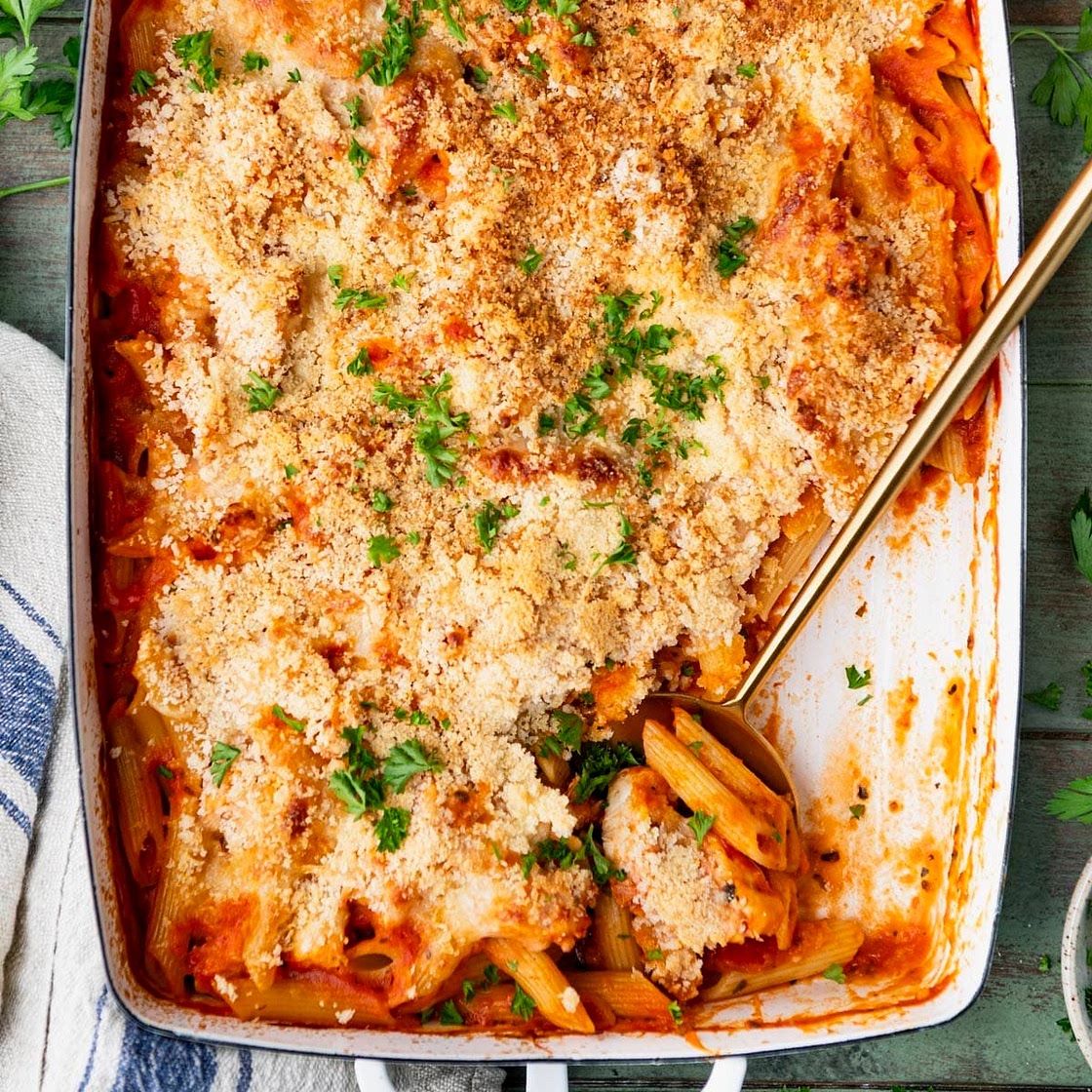 Dump-and-Bake Chicken Parmesan Casserole