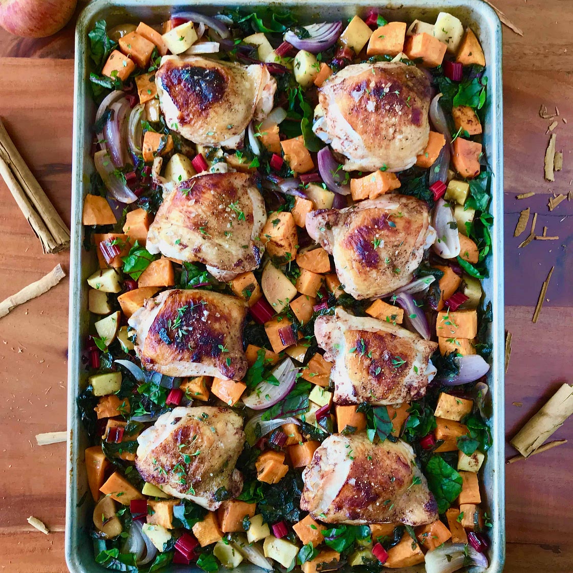Sheet Pan Apple Cinnamon Chicken