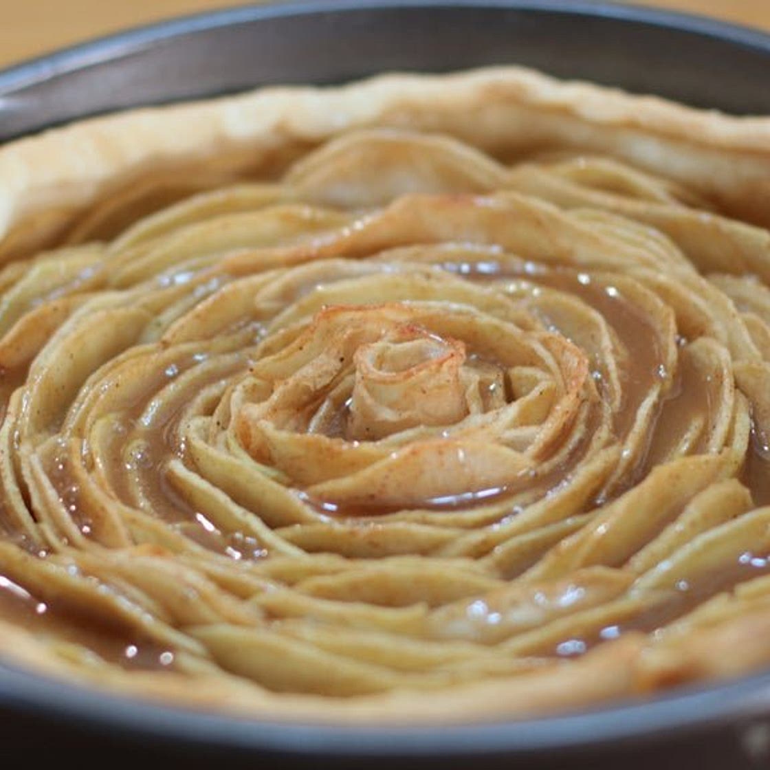Caramel Rose Apple Pie