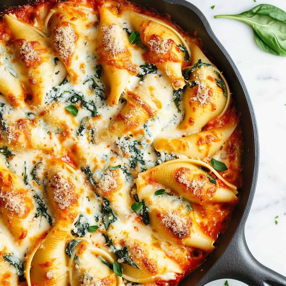 Easy Spinach & Ricotta Stuffed Shells