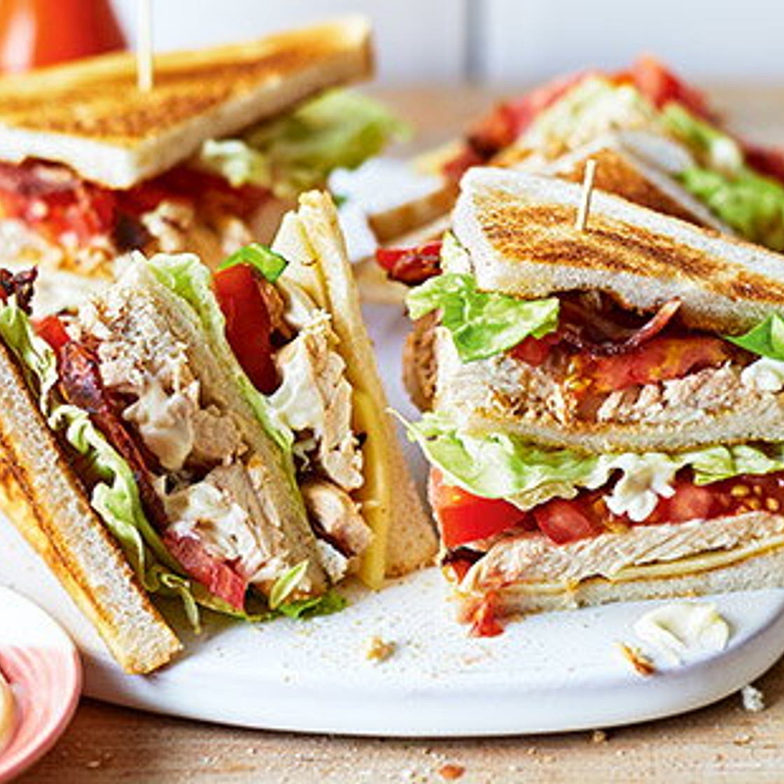 Classic chicken club sandwich