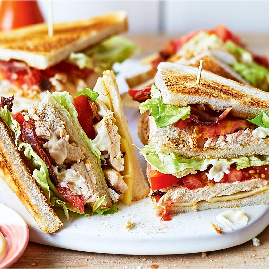 Classic chicken club sandwich
