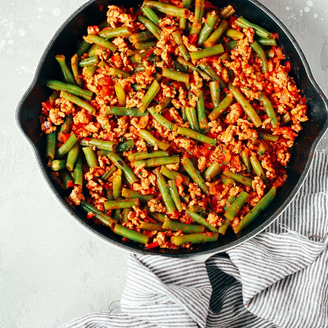 Ground Turkey Skillet with Green Beans