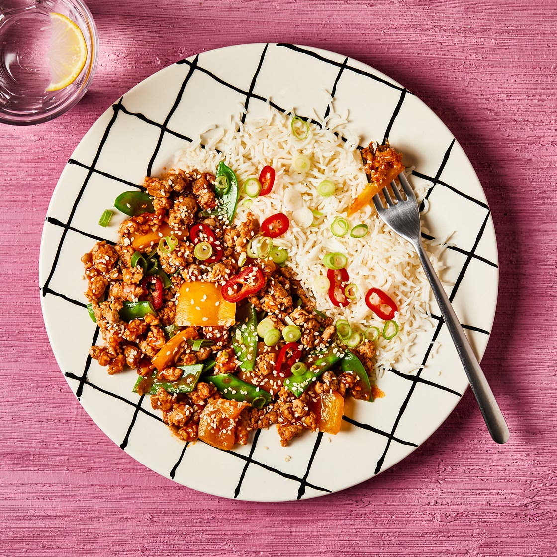 Chinese-Style Sweet & Sticky Pork With Rice