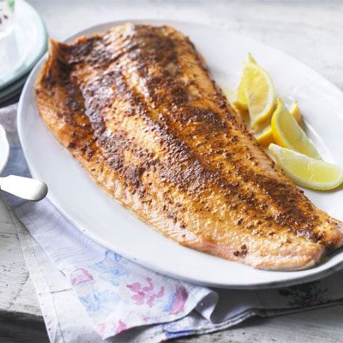 Spiced roast side of salmon