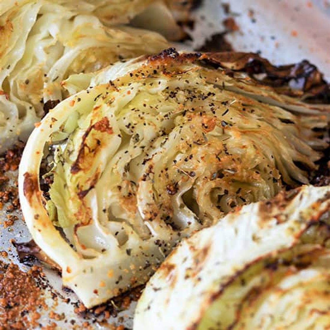 Italian Roasted Cabbage Slices (Low Carb & Keto Cabbage Recipe)