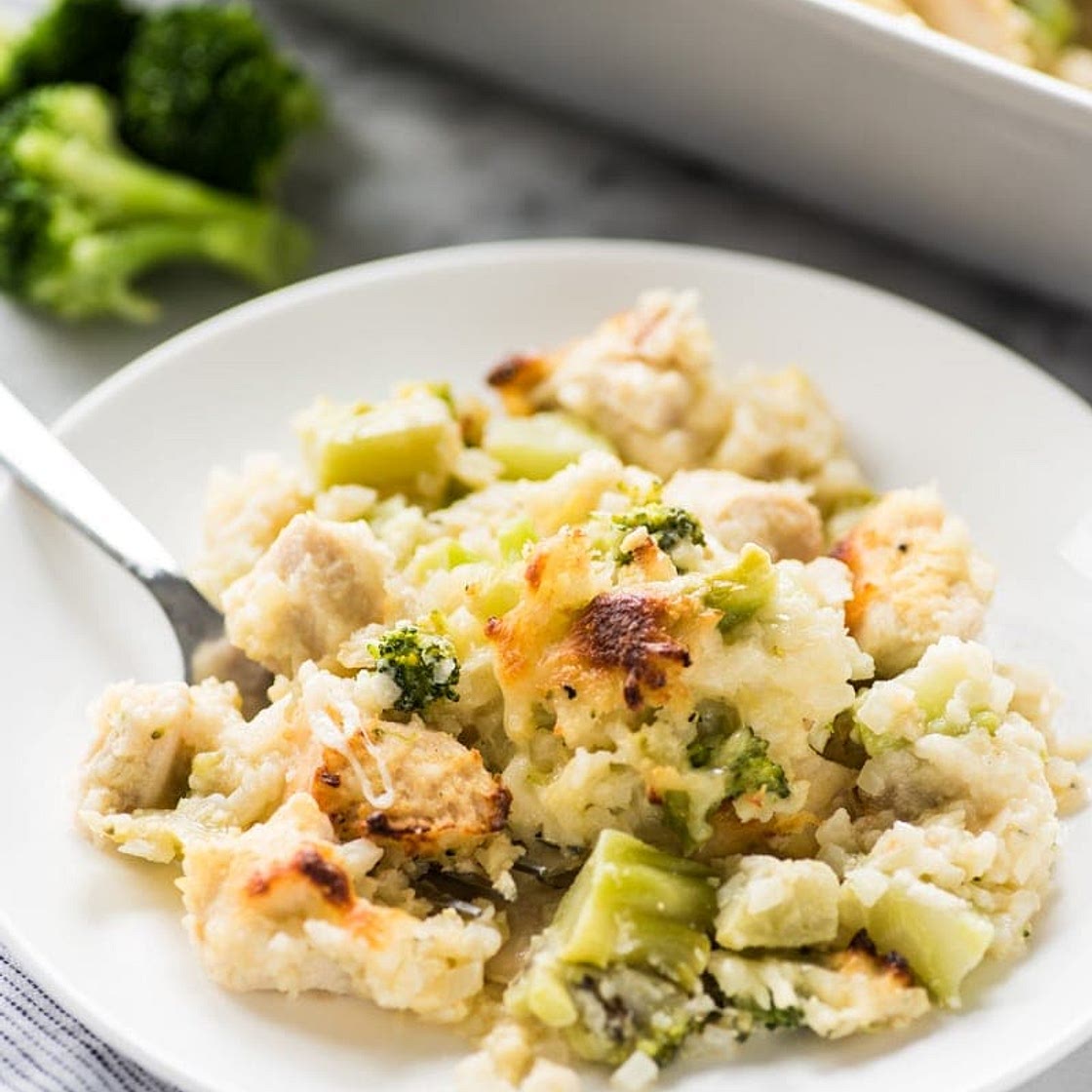 Broccoli Cauliflower Rice Chicken Casserole