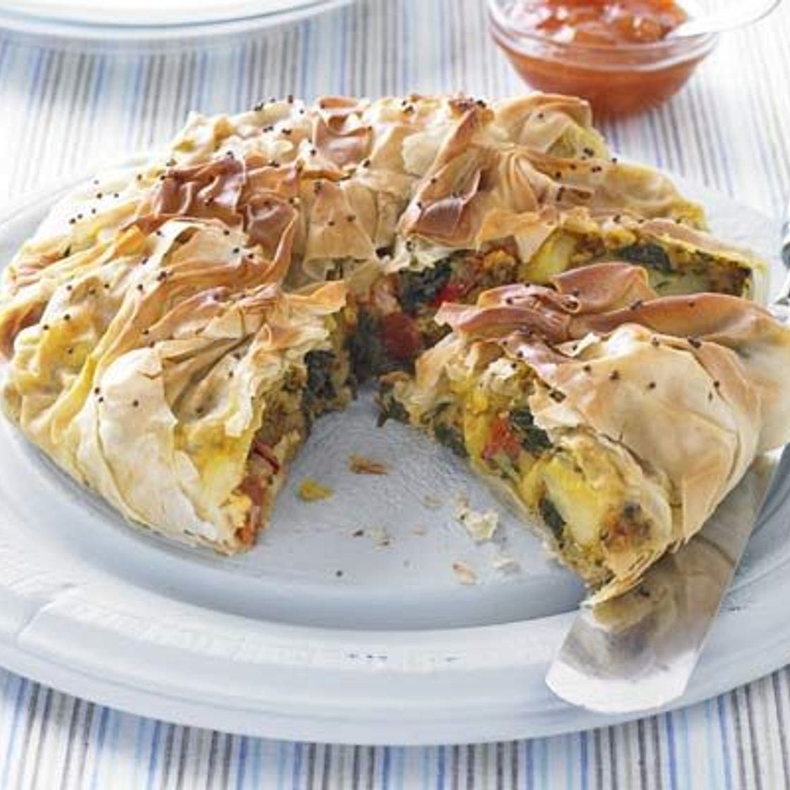 Bombay potato & spinach pies
