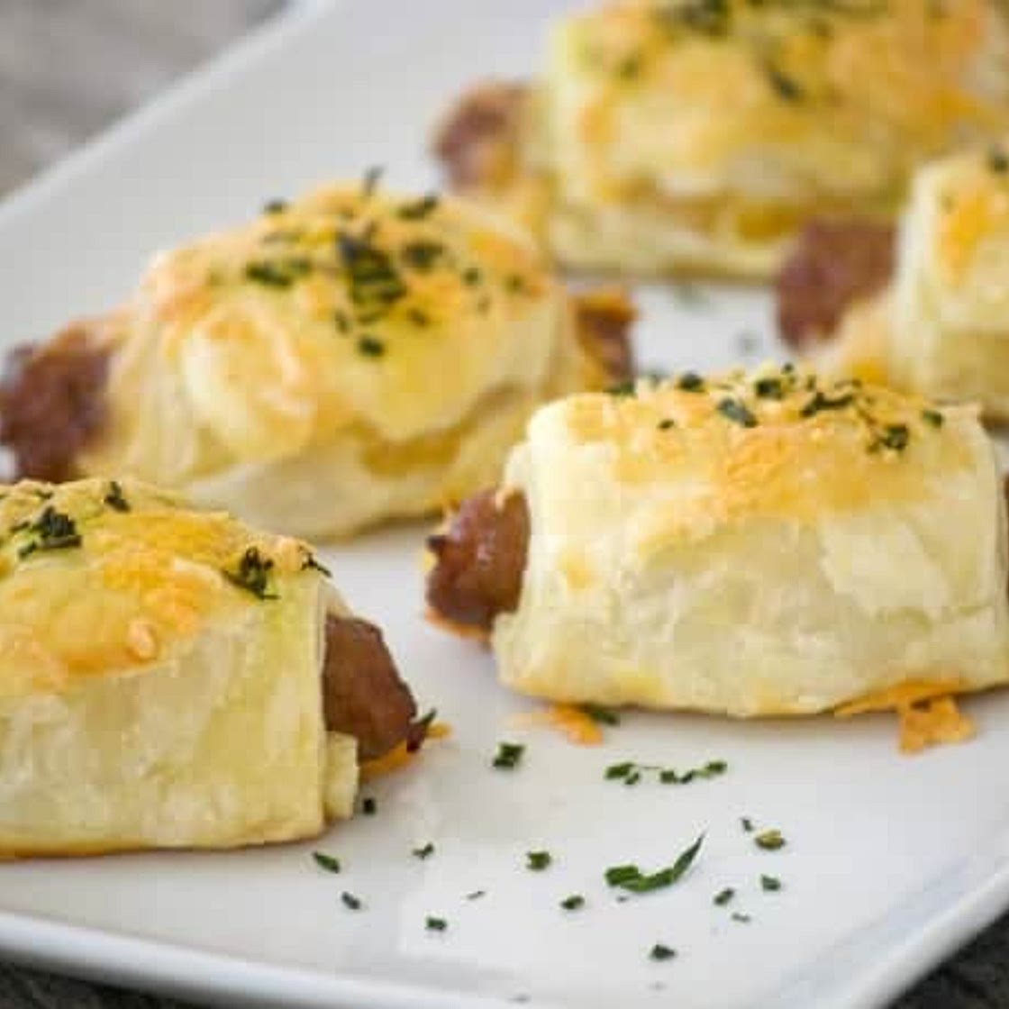 Cheesy Puff Pastry Sausage Rolls