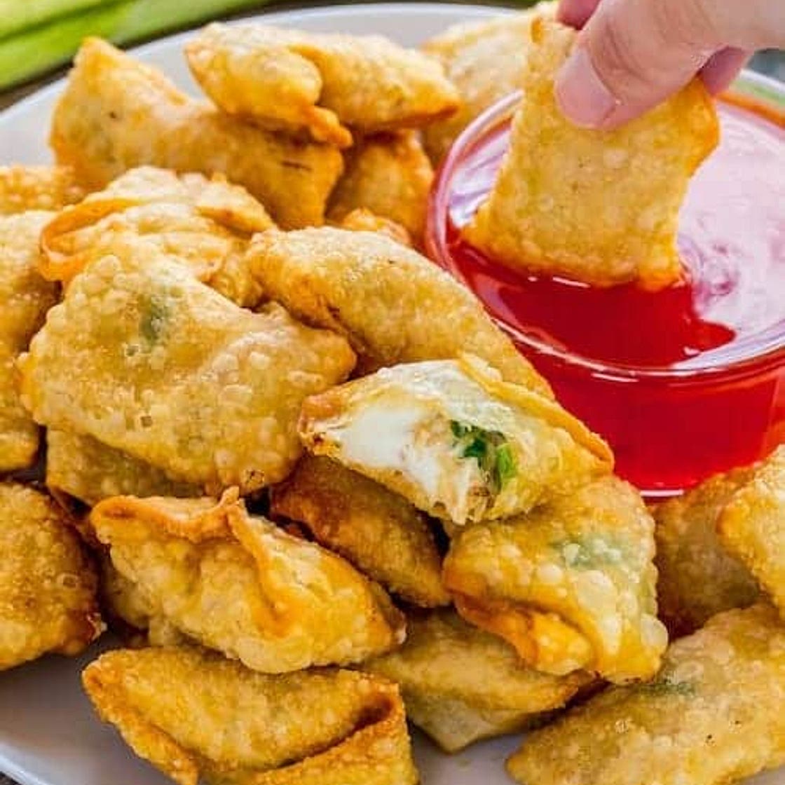 Crab Rangoon (Crab & Cream Cheese filled Wontons)