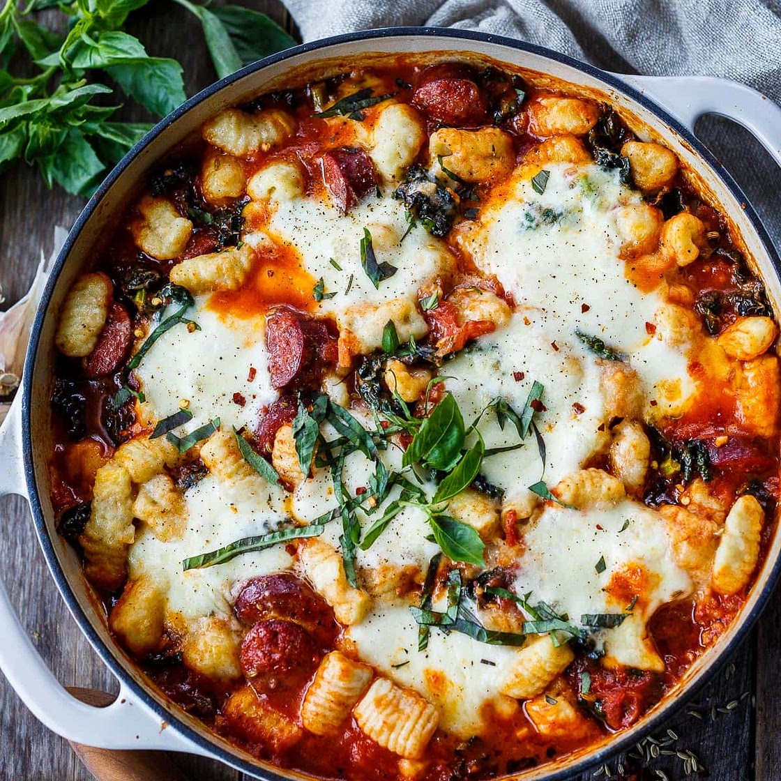 Baked Gnocchi with Kale and Sausage