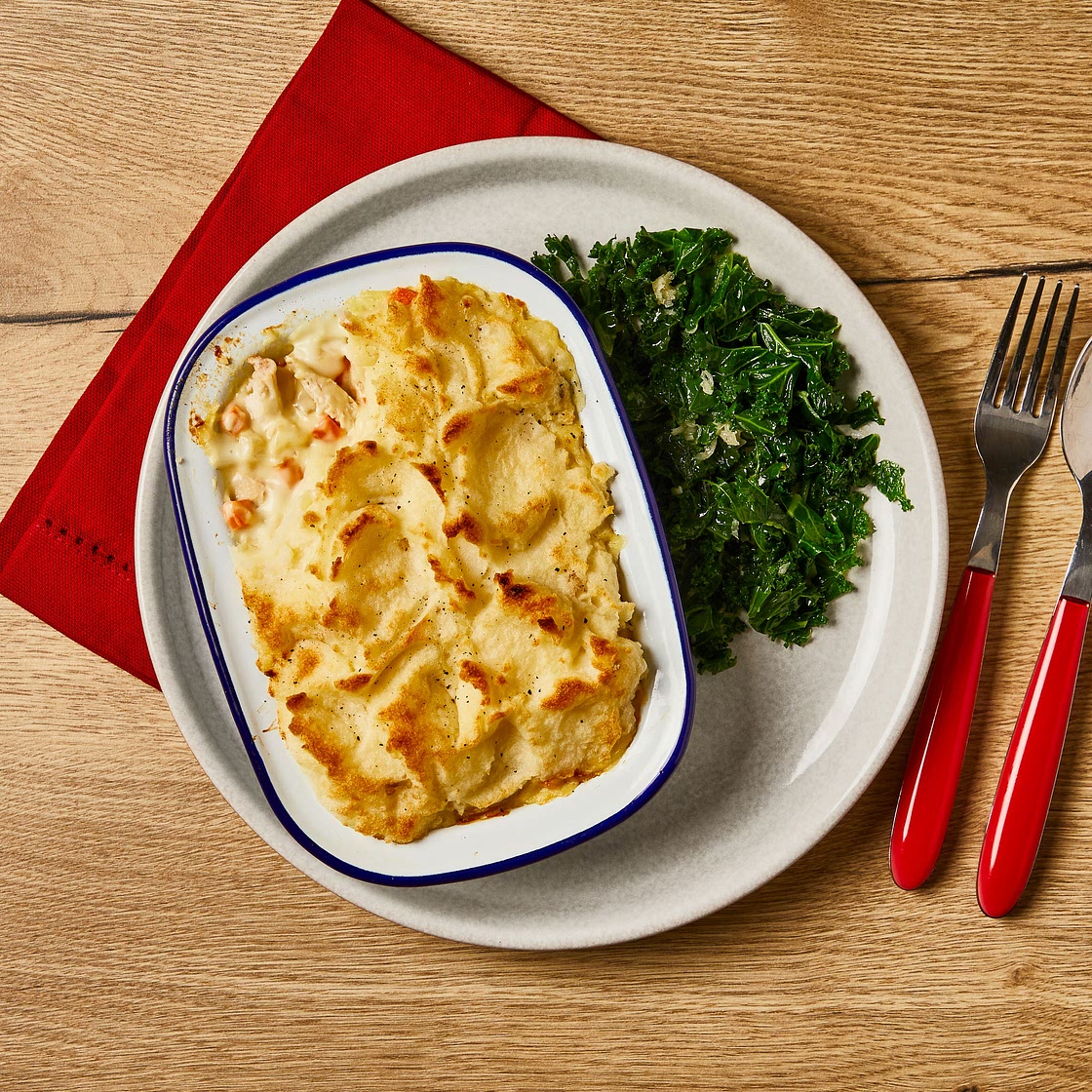 Creamy Chicken Potato-Topped Pie