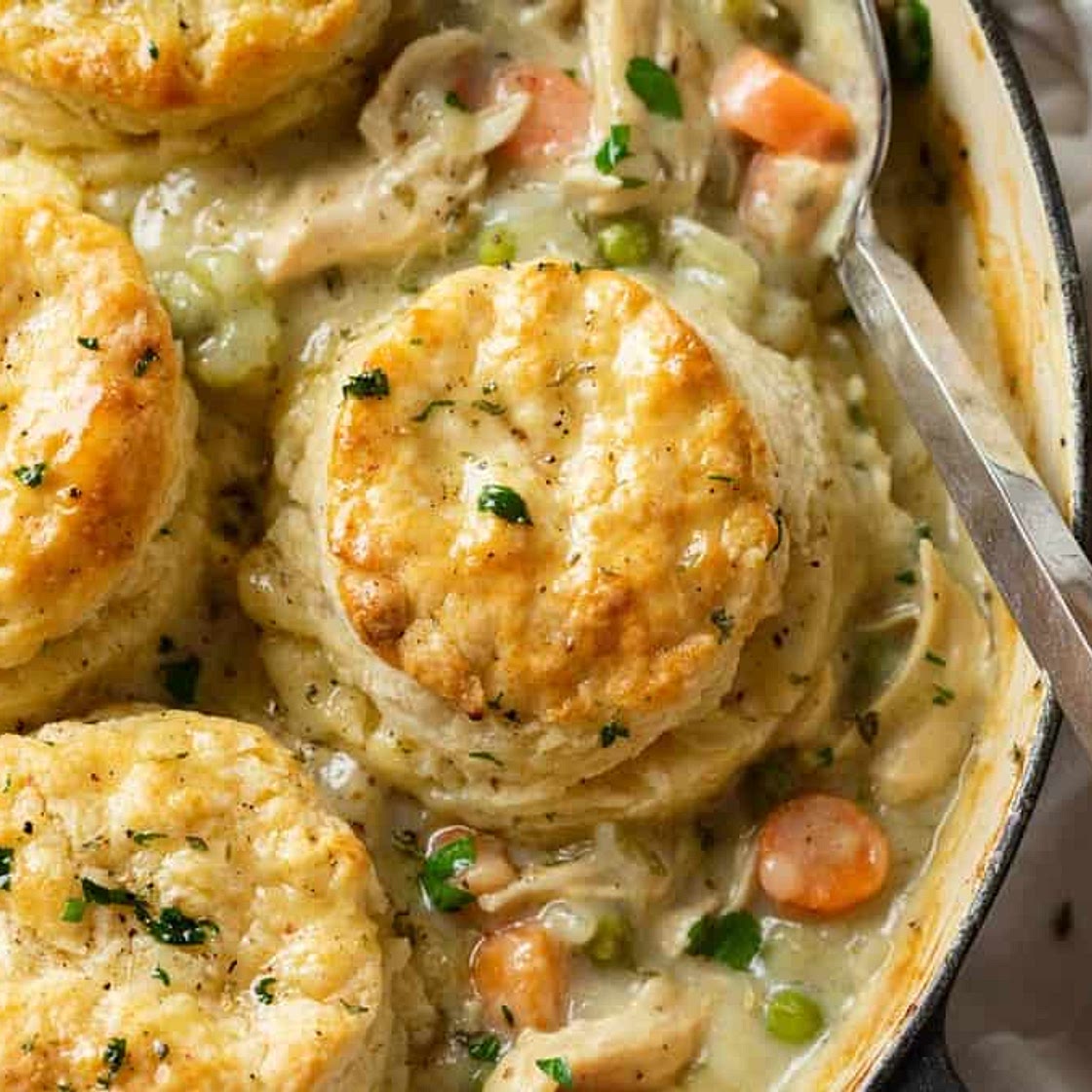 Chicken Pot Pie with Biscuits