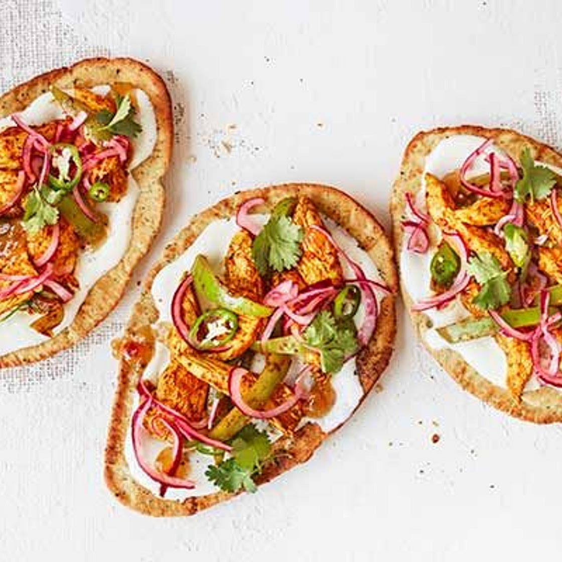 Chicken tikka masala pizzas