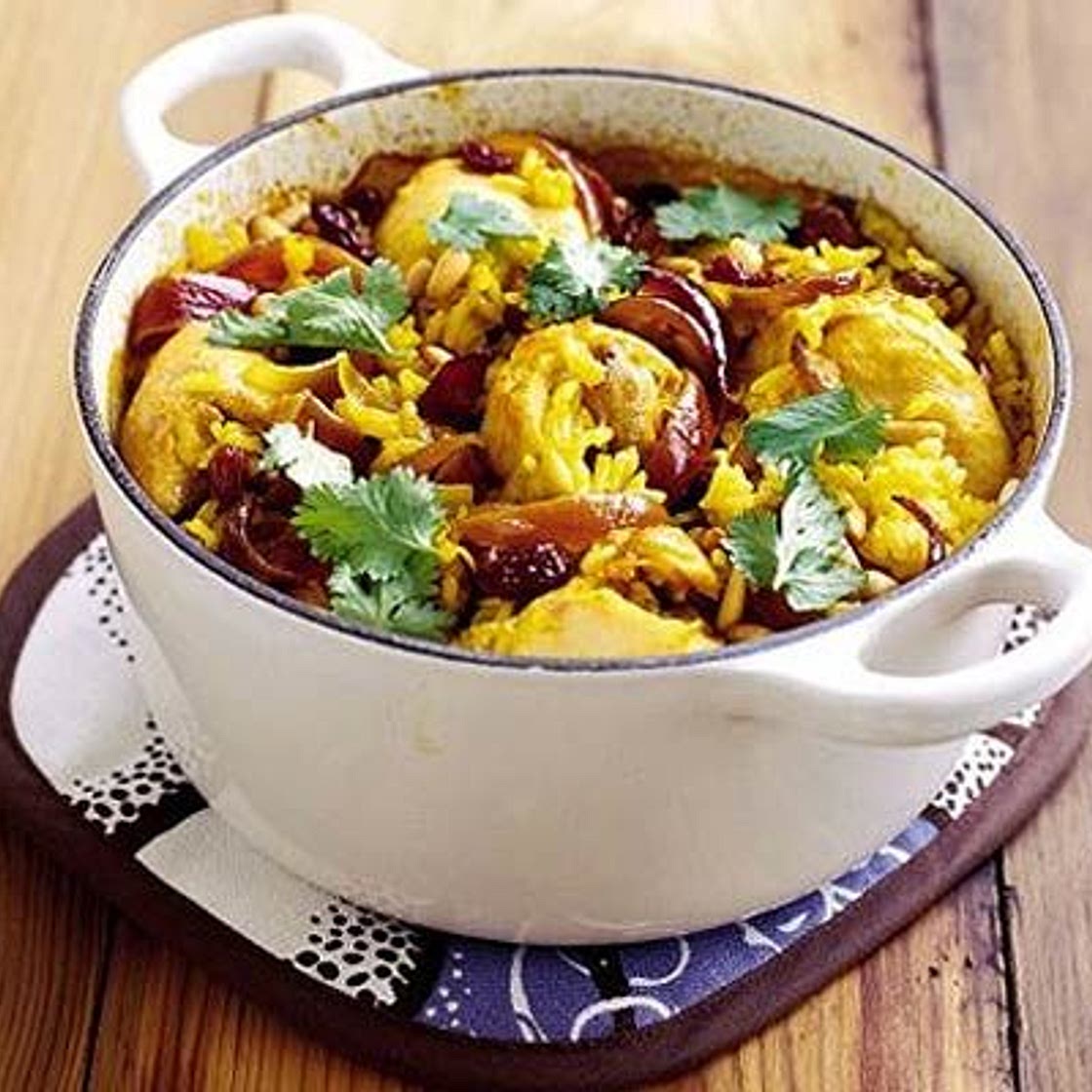 Oven-baked chicken pilau