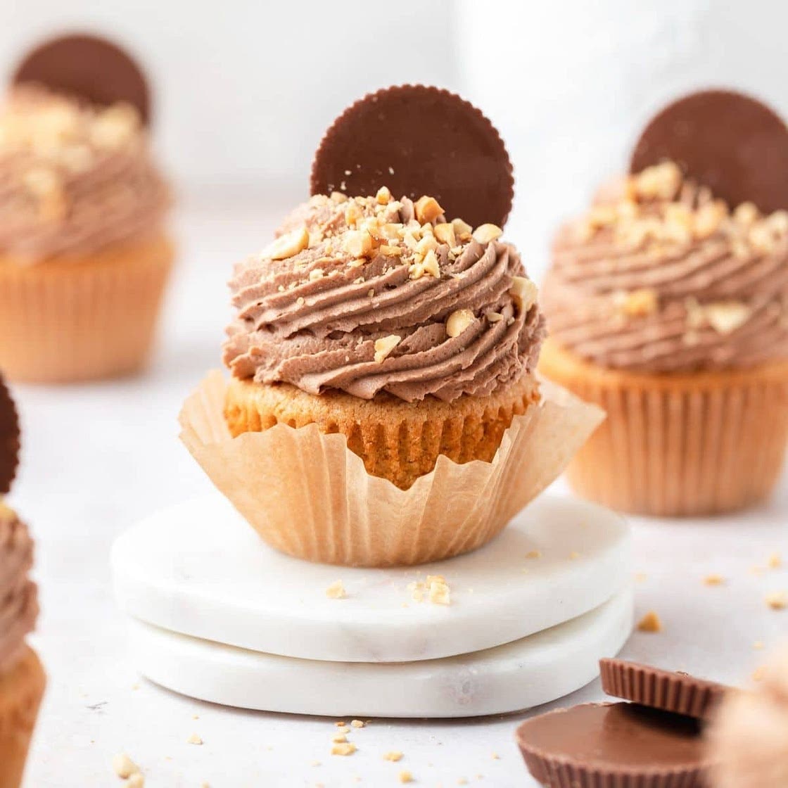 Peanut Butter Cupcakes with Chocolate Buttercream