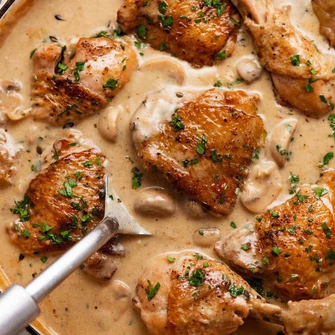 Chicken Fricassée (French creamy chicken stew)