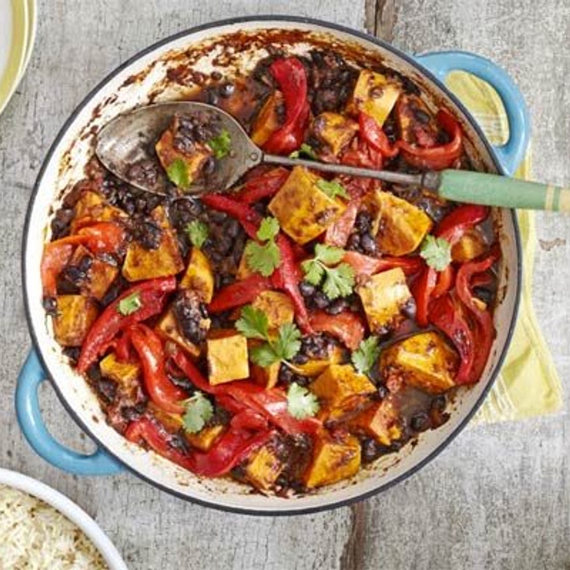 Jerk sweet potato & black bean curry