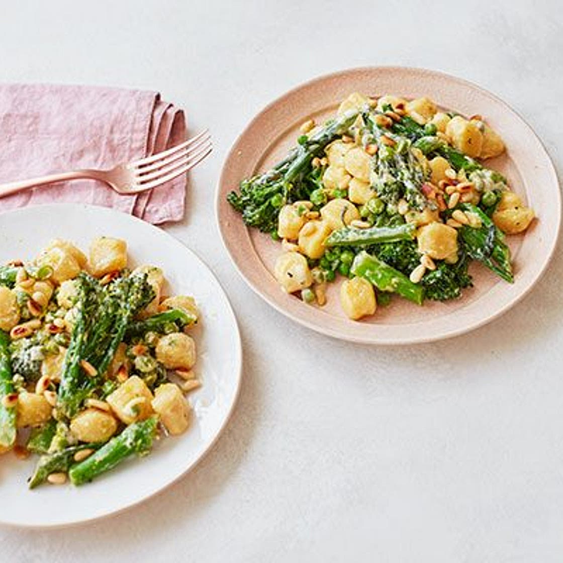 Creamy broccoli gnocchi