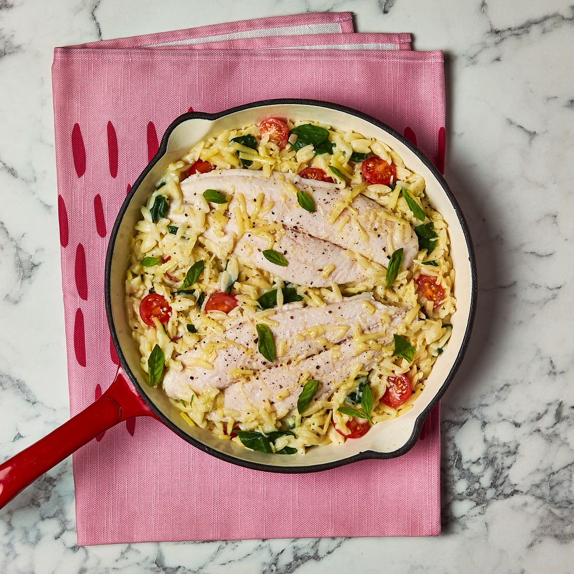 One Pan Creamy Basa Florentine