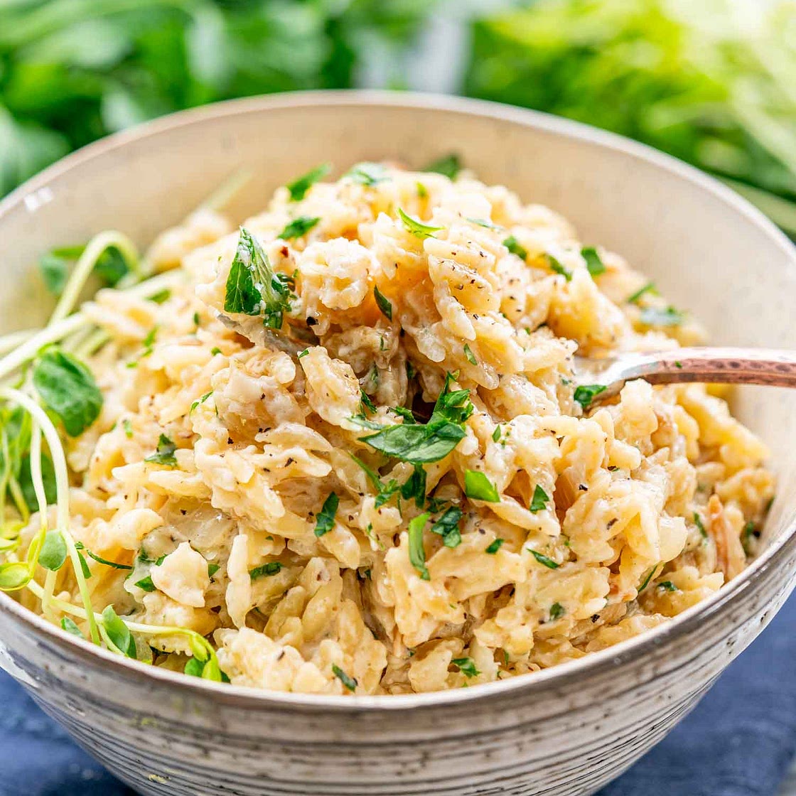 Creamy Garlic Parmesan Orzo