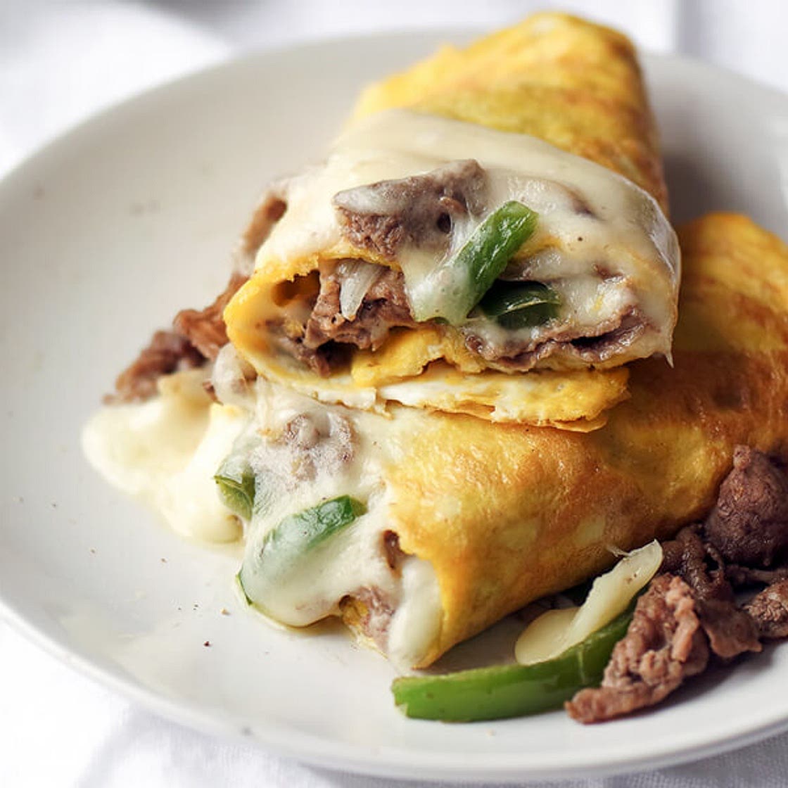 Keto Philly Cheesesteak Omelet
