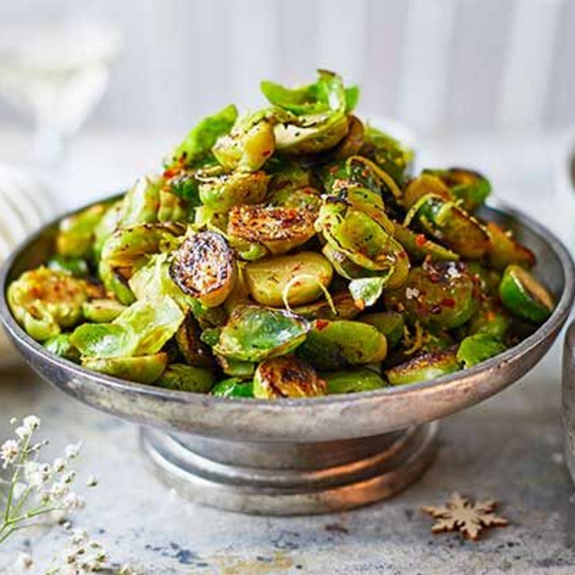Chilli-charred brussels sprouts