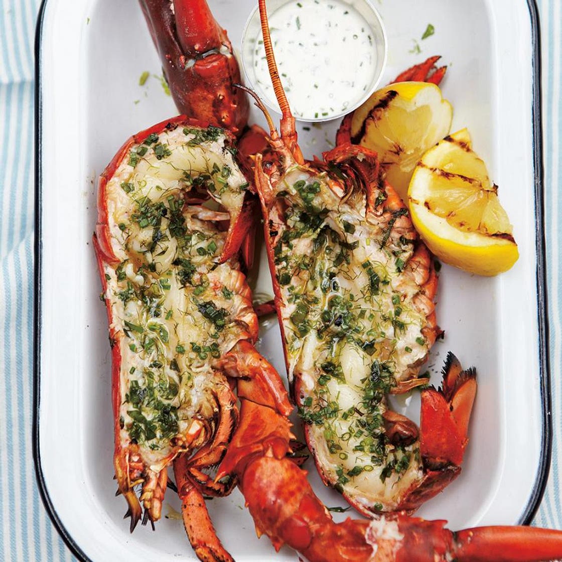 Grilled Lobster with Lemon and Herbs