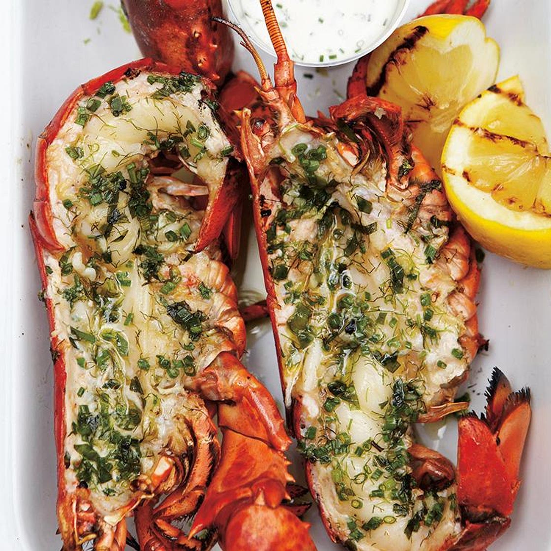 Grilled Lobster with Lemon and Herbs