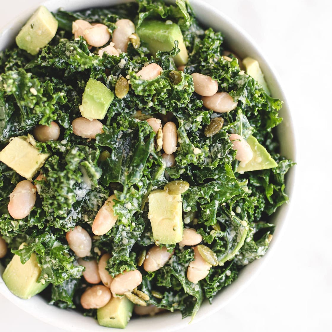 Kale and White Bean Salad - Erewhon Copycat (vegan, gluten free, oil free)