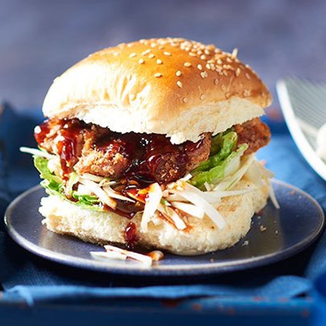Korean fried chicken burgers