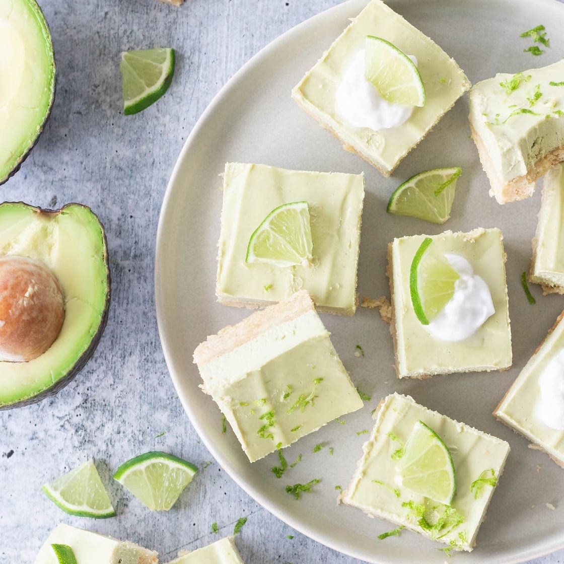 Vegan, Grain-Free Key Lime Pie Bars with California Avocados