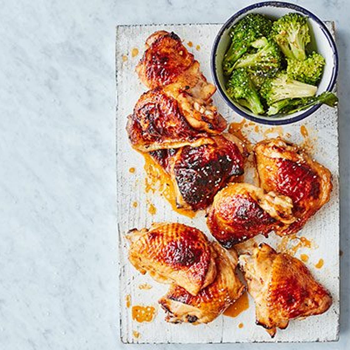 Honey & soy chicken with sesame broccoli