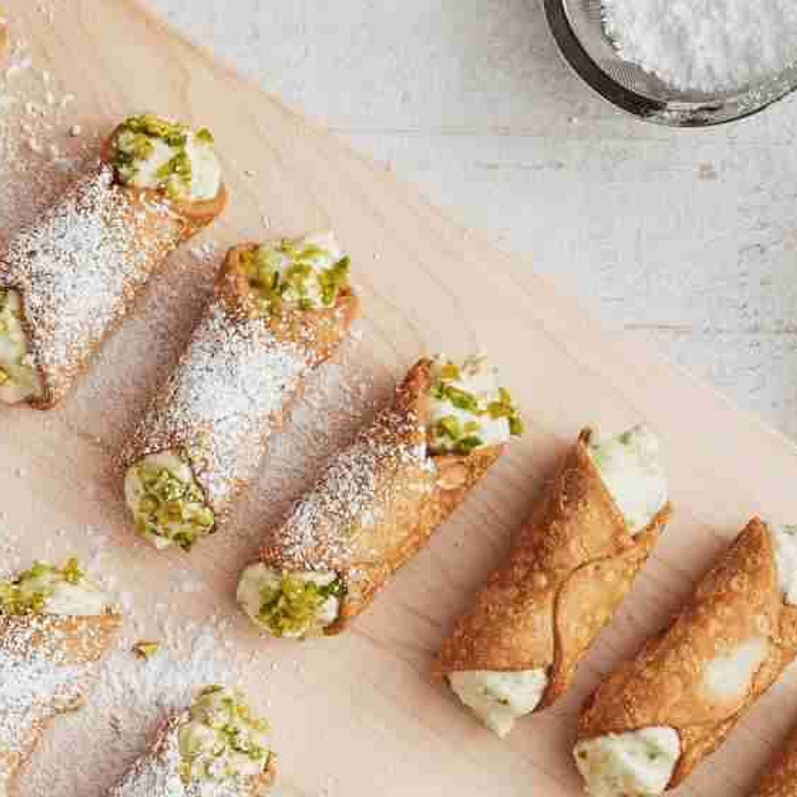Ricotta, Pistachio and Orange Cannoli