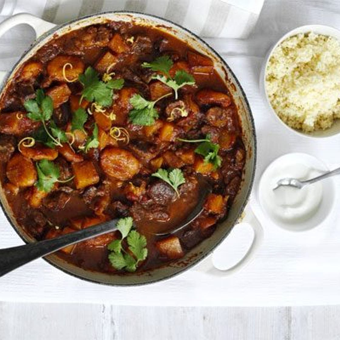Lamb, squash & apricot tagine