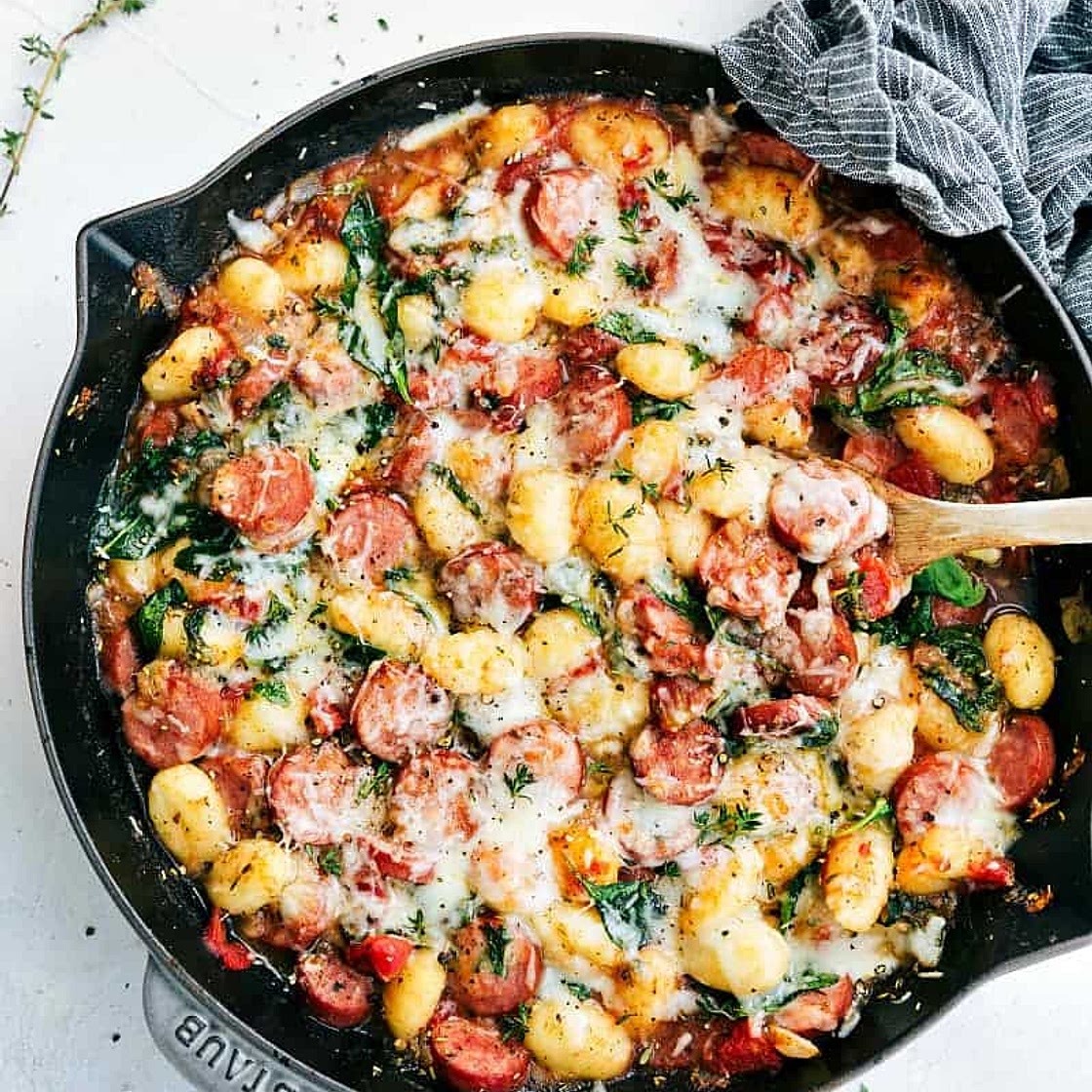 Spinach and Sausage Gnocchi with Sage