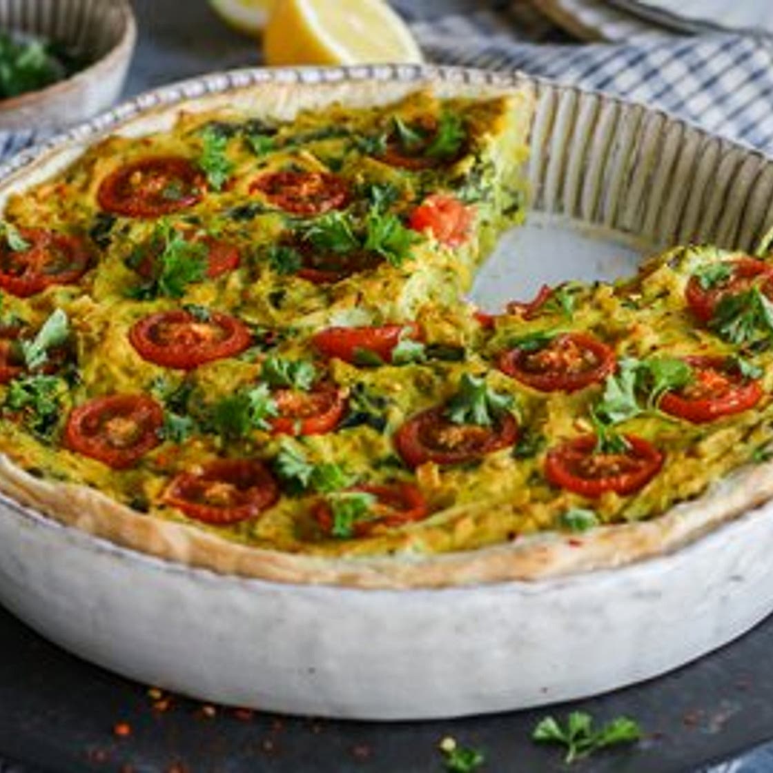 Leek & Spinach Tofu Quiche