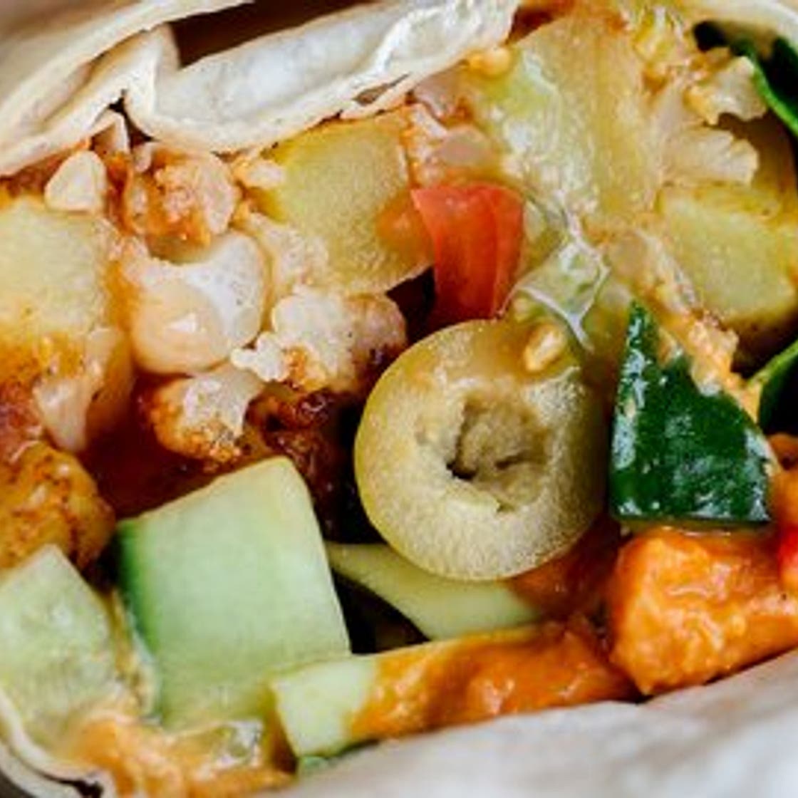 Roasted Cauliflower & Potato Wraps