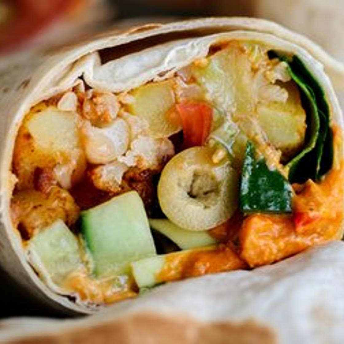 Roasted Cauliflower & Potato Wraps