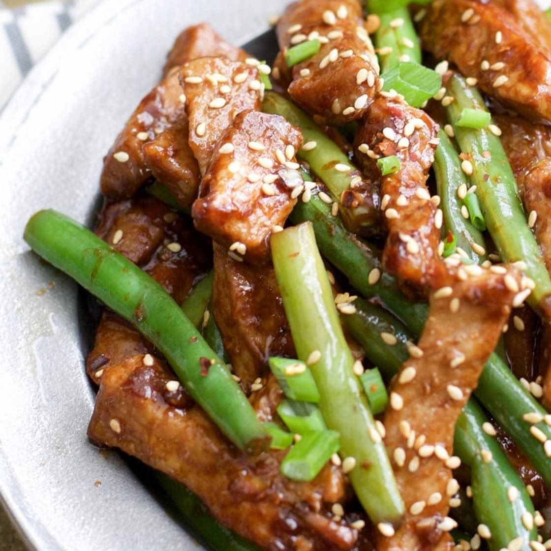 Keto Sesame Pork and Green Beans