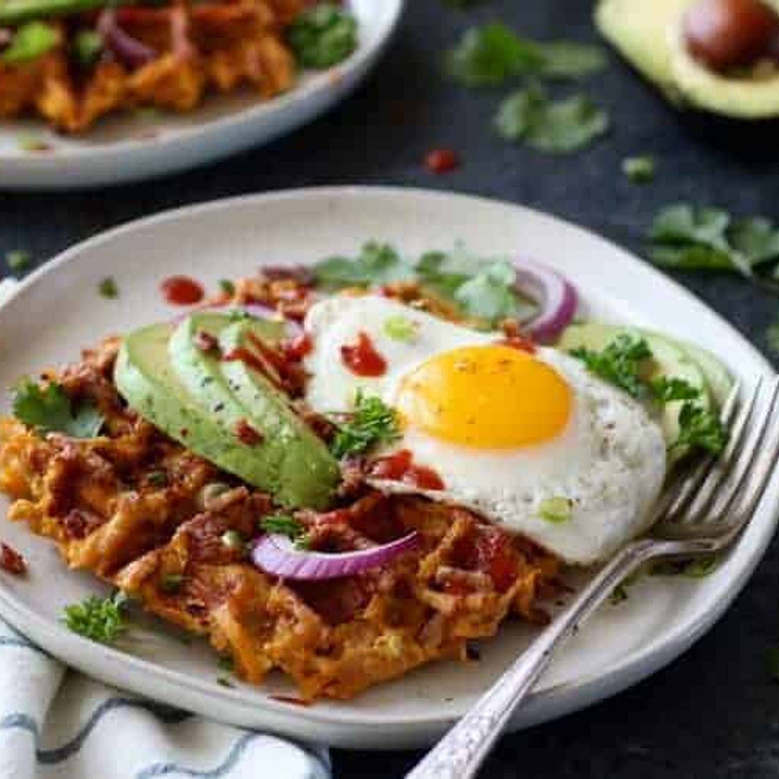 Savory Sweet Potato Bacon Waffles