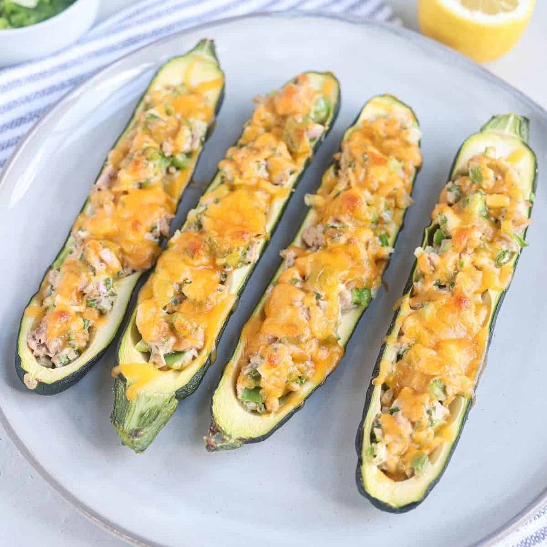 Tuna Melt Zucchini Boats