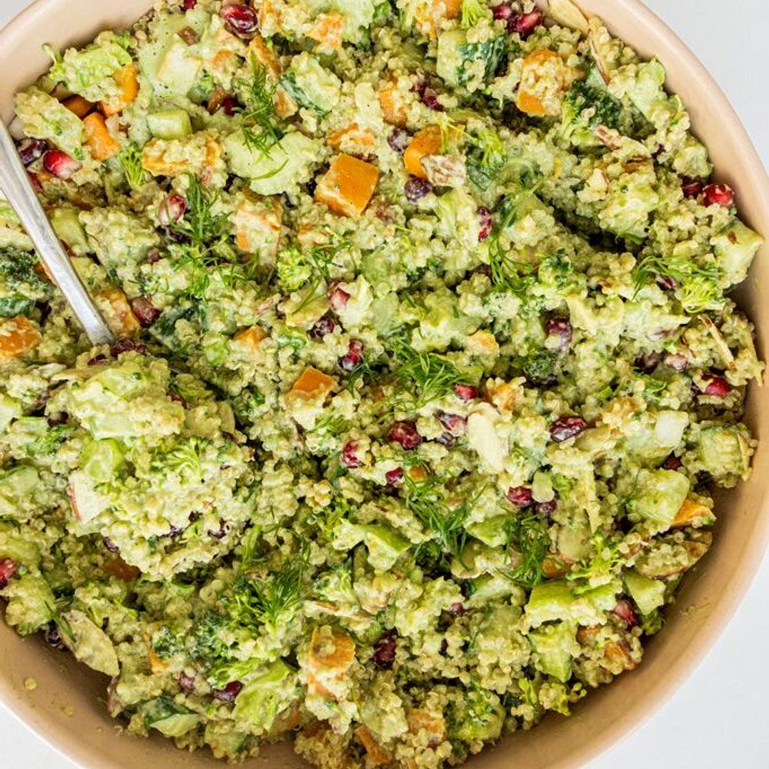 Quinoa Broccoli Salad (with creamy dill dressing!)