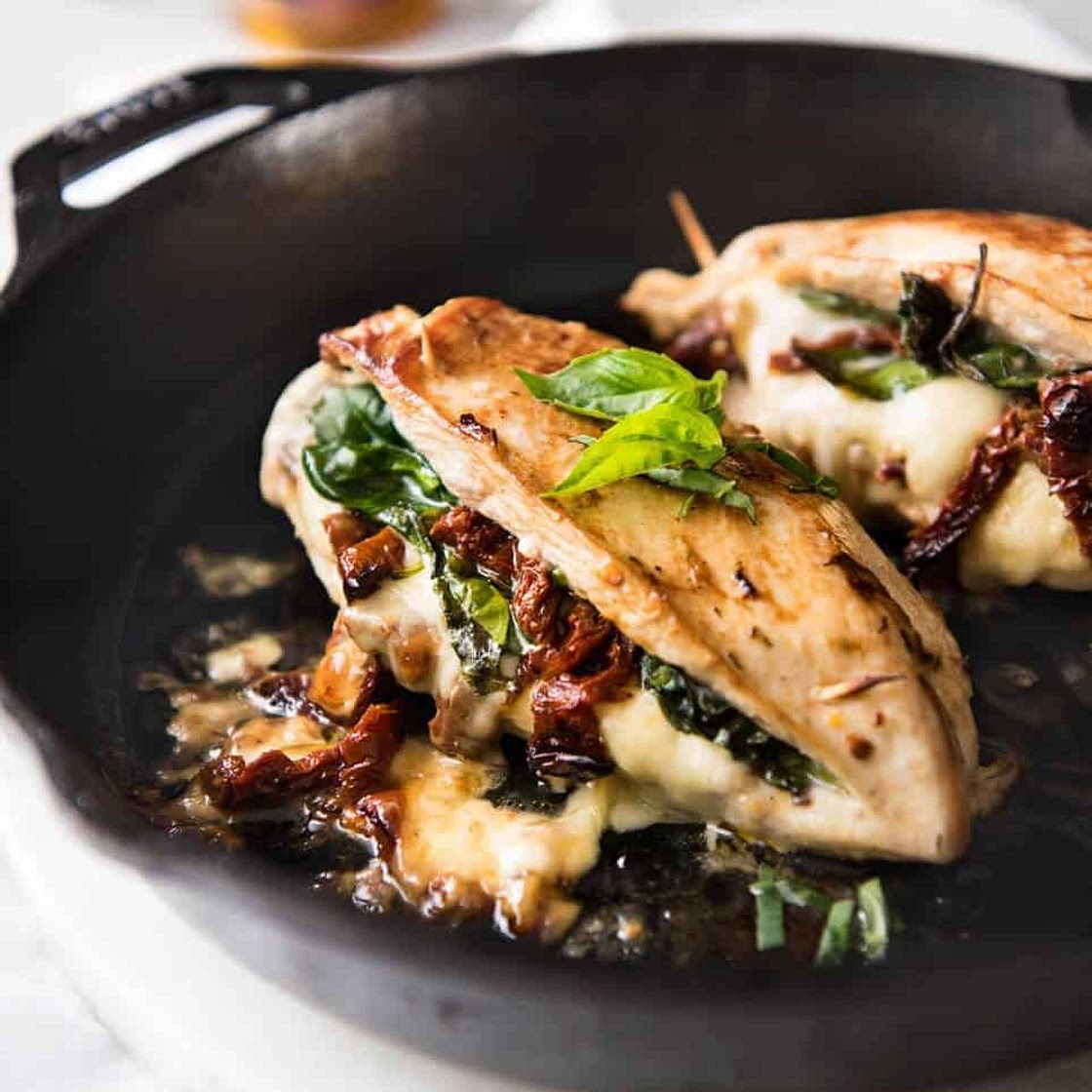 Sun Dried Tomato, Spinach & Cheese Stuffed Chicken Breast