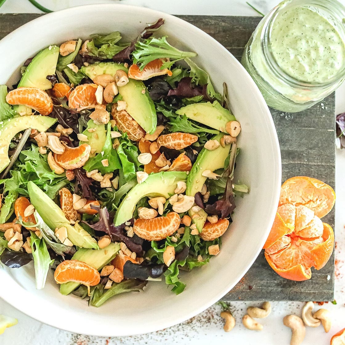 Spring Salad with Homemade Green Goddess Dressing Recipe