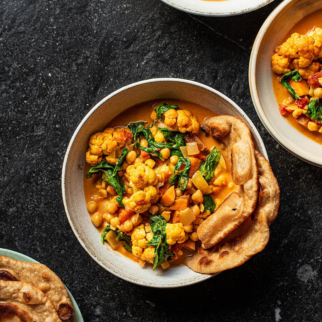 Cauliflower, Sweet Potato, Chickpea Curry