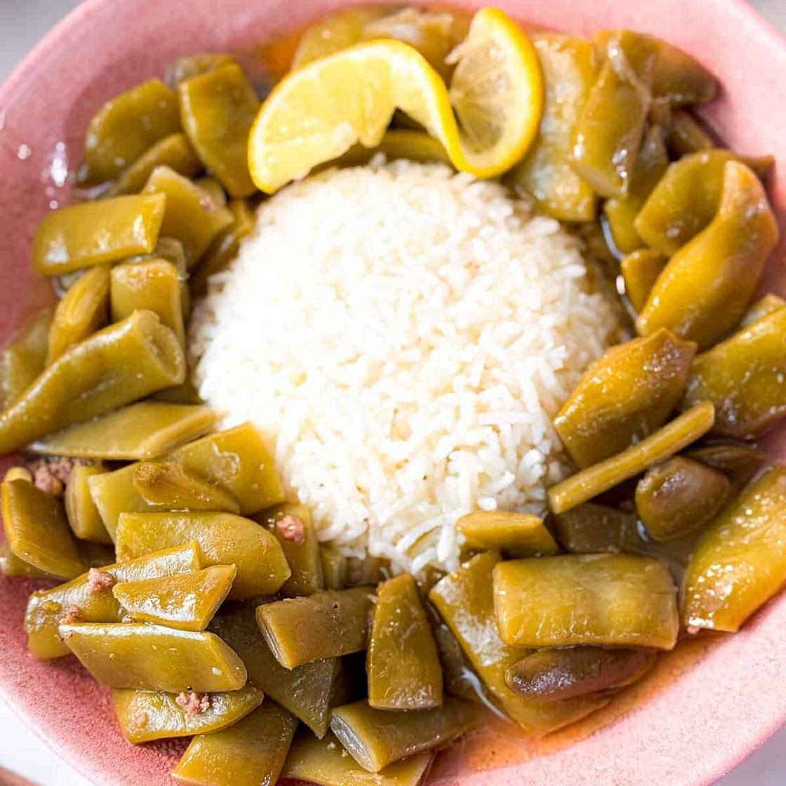 Green Bean Stew with Minced Beef (Loubieh bi Lahme)