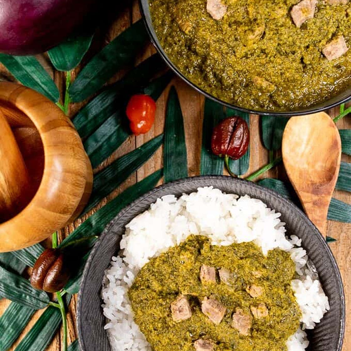 Cassava Leaf Stew/Sauce a recipe from Sierra Leone