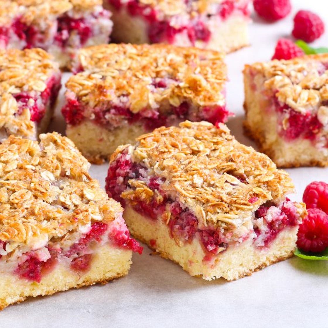 Raspberry Crumble Sheet Cake