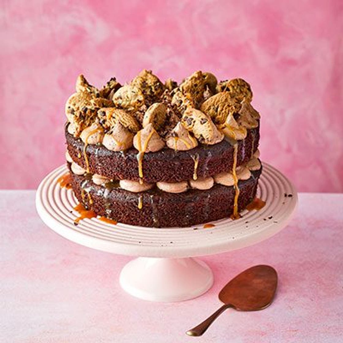 Chocolate salted caramel cookie cake